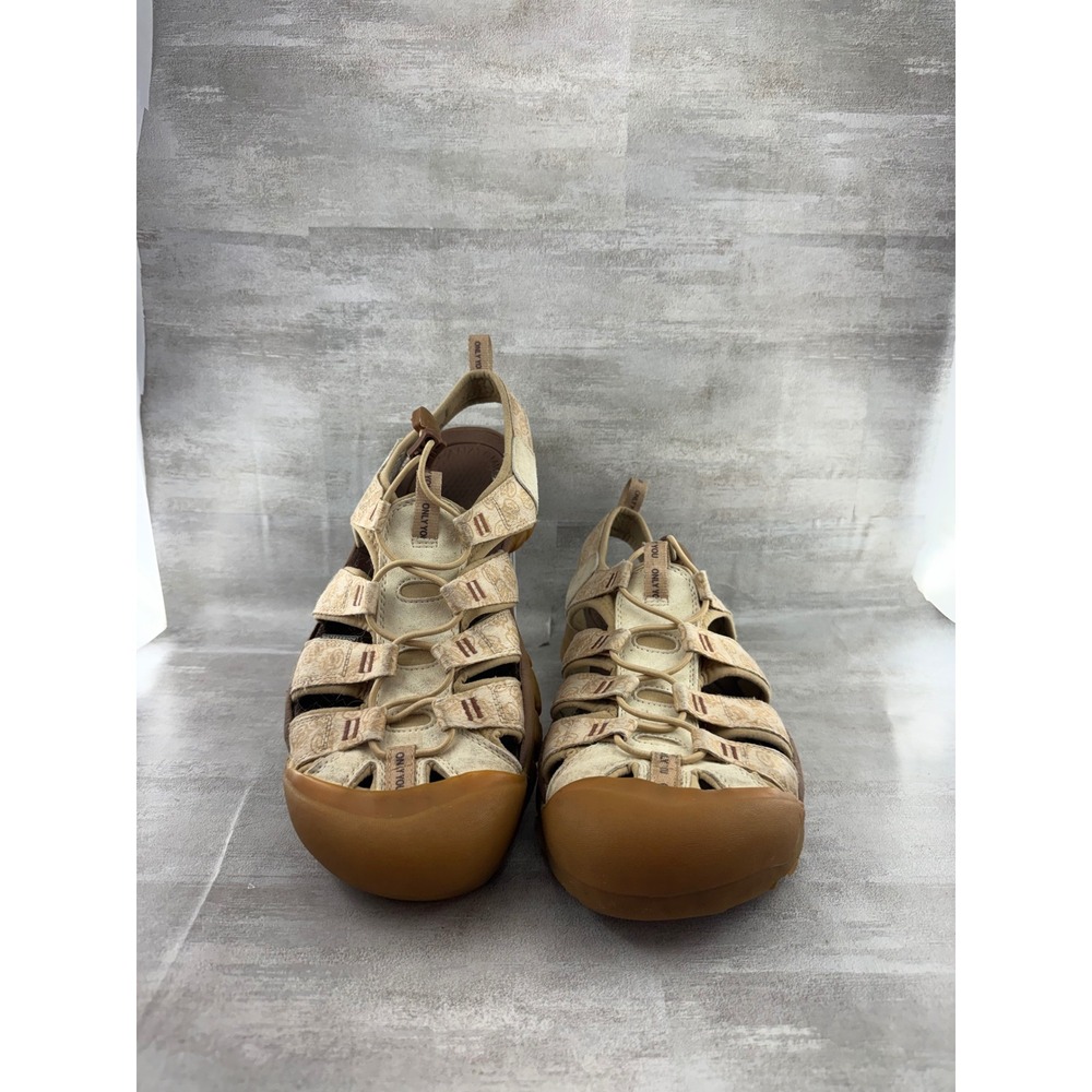 Keen Newport H2 Men Sz 11.5 Beige Brown Patterned Hiking Sandals 1027453